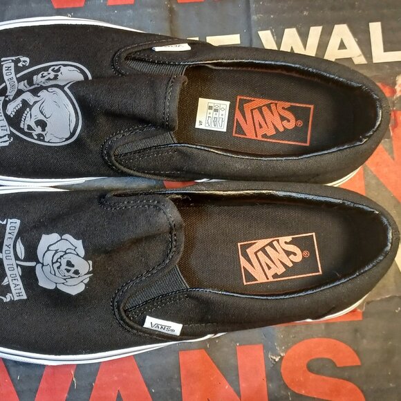 Vans Men's U.S. 9.5 Slip-On Love You To Death Black/White VN0A5JMH6BT - Picture 12 of 12